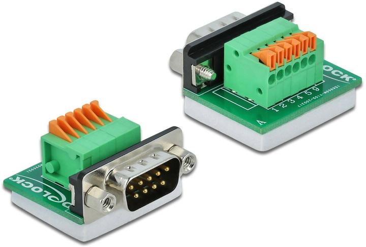 Produktbild Delock Adapter Terminalblock RS232 DB9 Stecker horizontal