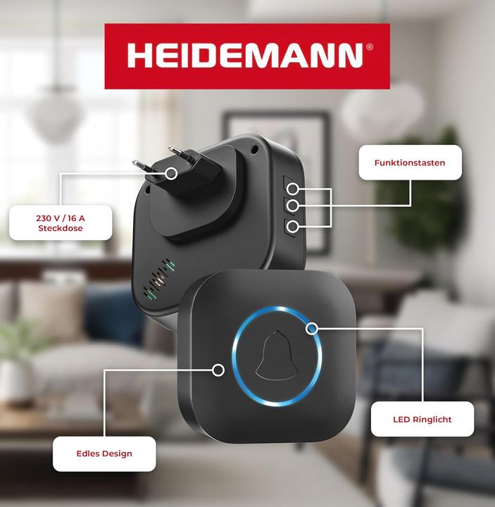 Image du produit Heidemann Funkklingel Set Blackline