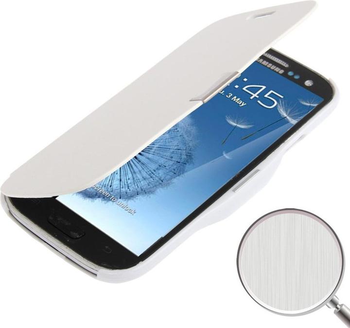 Produktbild König Design Handyhülle Tasche für Samsung Galaxy S3 i9300 / i9305 / S3 NEO i9301 weiss gebürstet (Samsung Galaxy S3 LTE i9305, Samsung Galaxy S3 i9300)