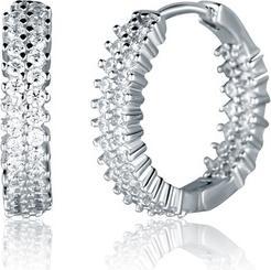 JVD - Elegant silver hoop earrings with zircons SVLE2638X61BI00