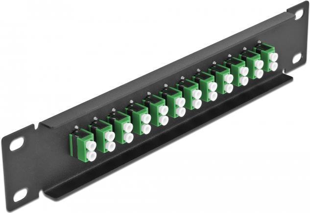 Produktbild Delock 10? LWL Patchpanel 12 Port LC Duplex grün 1 HE schwarz