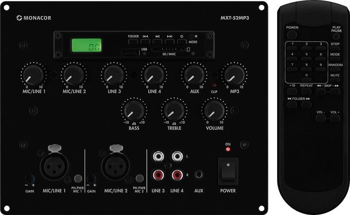 Monacor MXT52MP3 Einbaumischpult (Studio- und Livemixer)