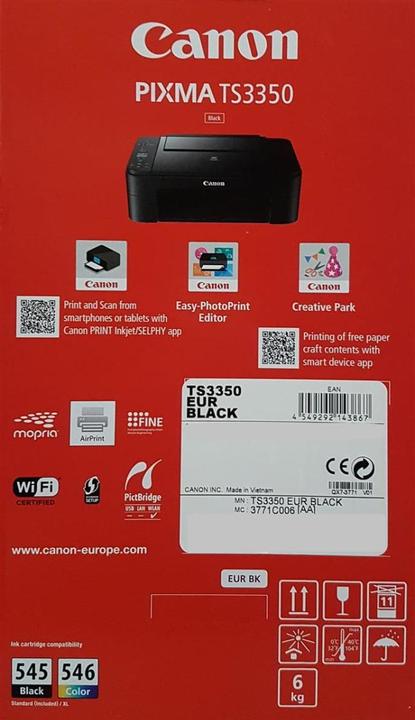 Actual product image Canon PIXMA TS3350 (Ink, Colour)