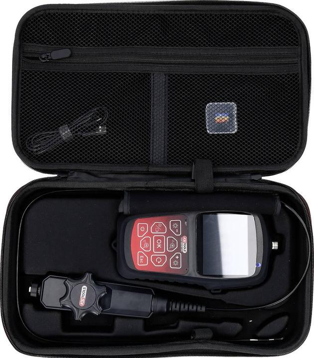 Actual product image KS Tools HD videoscope set with Ø 3.9 mm 180° and 0° HD front camera probe, flexible PVC sheath, 3-piece