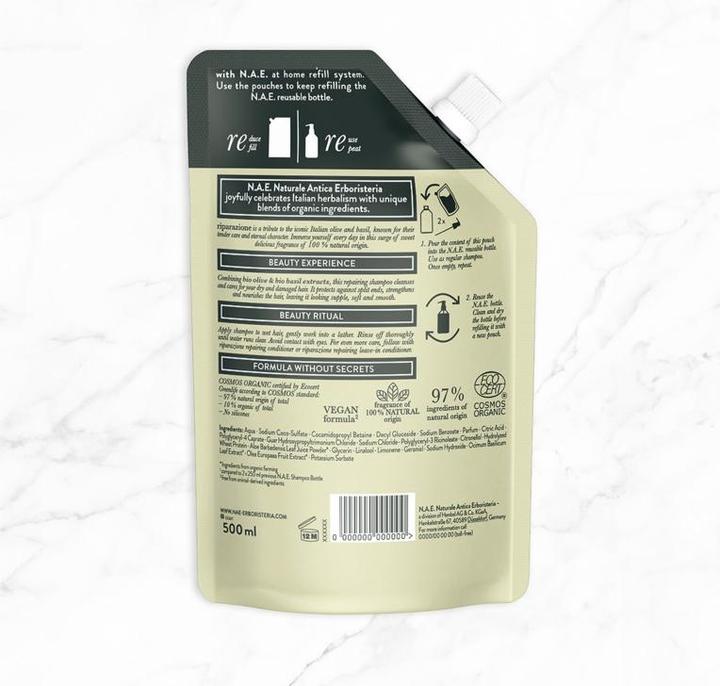 Actual product image N.A.E. Shampoo & Treat Repairing Refill 500 ml (500 ml, Liquid shampoo)