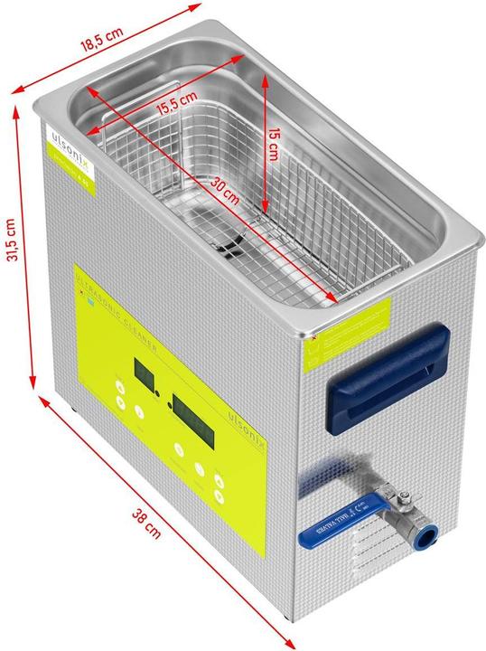 Produktbild Ulsonix Ultraschallgerät Degas Ultraschall Reiniger Ultraschallreiniger 6,5 l 180 W (40 kHz, 6500 ml)