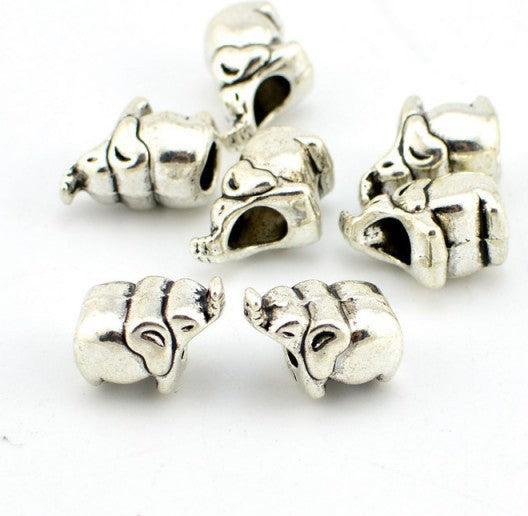 Hermex Elefant Jumbo Bead Perle - Silbrig (Zink-Legierung)