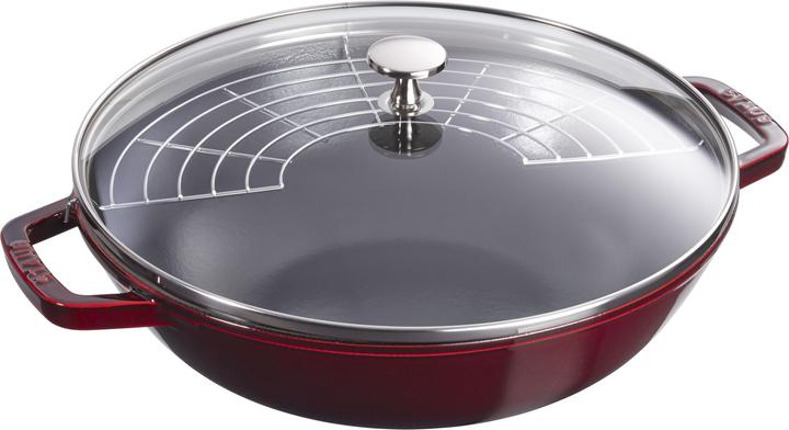 Produktbild Staub Wok mit Glasdeckel (30 cm, Wok Pfanne, Gusseisen)