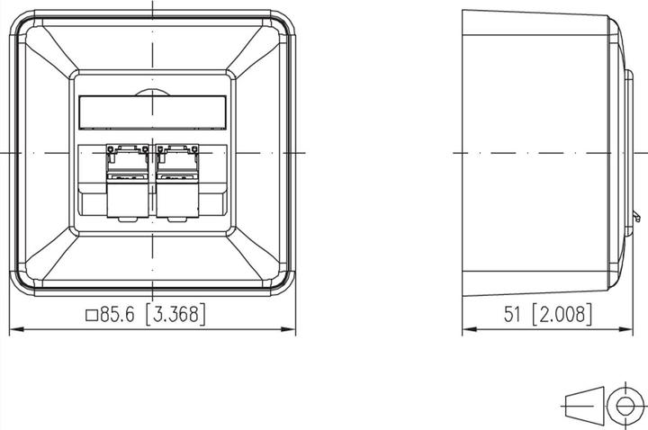 Produktbild Metz Connect C6A Module 2 Port 180° M AP
