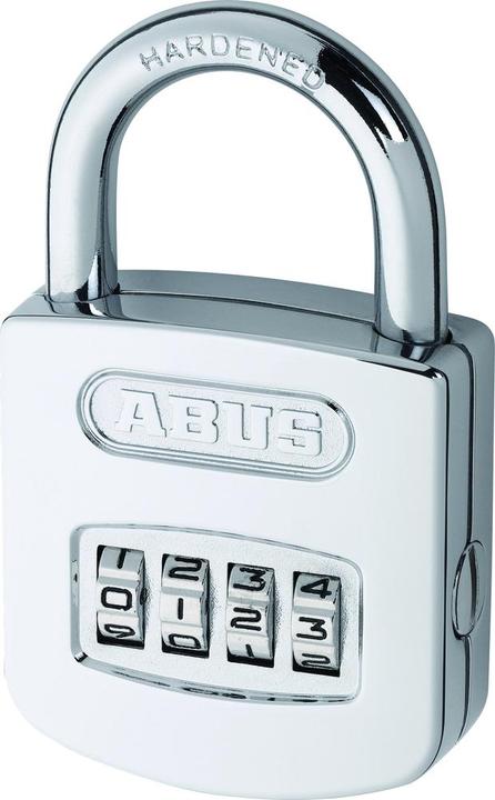 Image du produit Abus Cadenas à combinaison 160/50 - Cadenas en finition chromée brillante - avec code personnalisé.