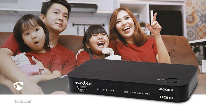 Produktbild Nedis Digital Audio Converter | 2-Weg | Anschlüsse – Eingang: DC Power / 3x HDMI™ Eingang | Anschlüs (0.06 m, Optisch)