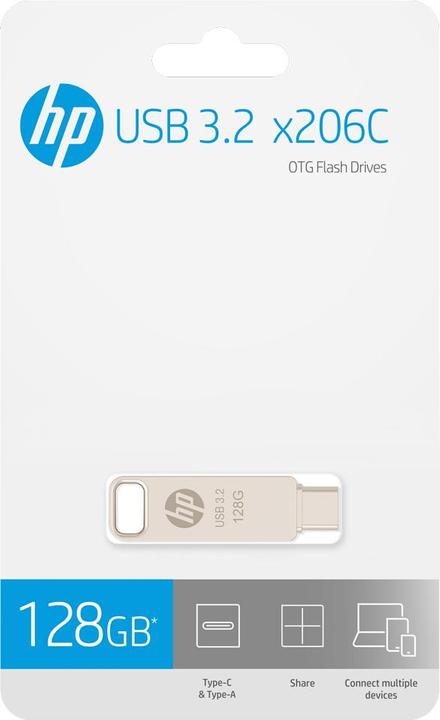 Actual product image PNY USB 3.2 HP 128GB X206C OTG TYPE-C METAL (128 GB, USB-A, USB-C)
