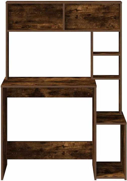 Actual product image VidaXL Desk with shelf smoked oak 100x45x140 cm wood-based material (100 x 45 x 140 cm)