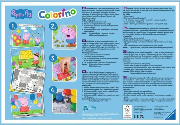 Image du produit Ravensburger Peppa Pig Colorino - Jeu pour enfants (Anglais, Portugais, Néerlandais, Allemand, Français, Espagnol, Italien)