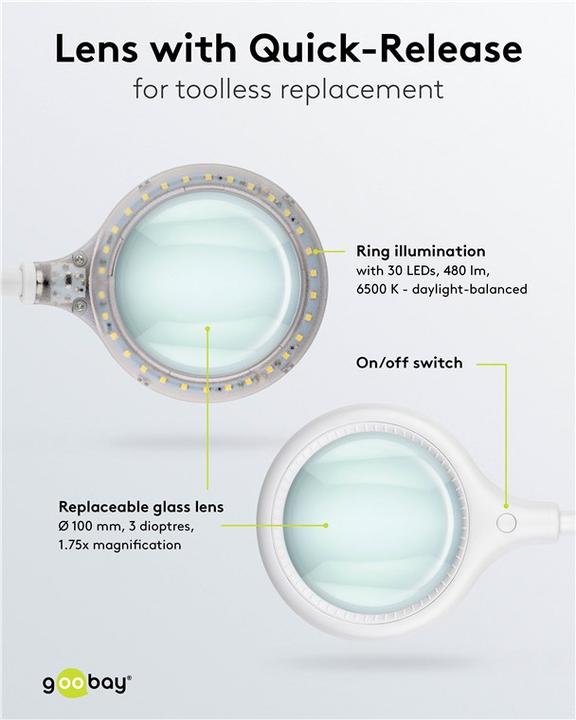 Productafbeelding Goobay LED staand/klemmend loeparmatuur, 6 W (480 lm)