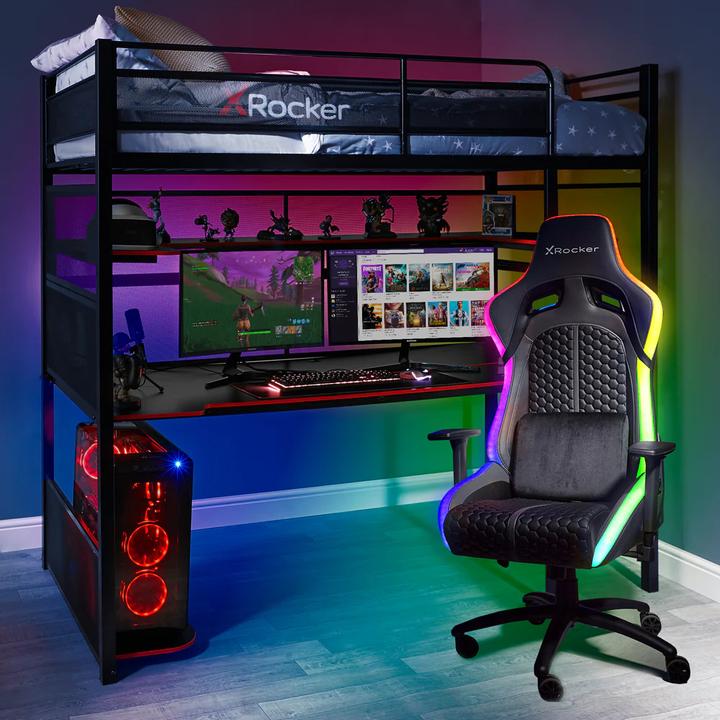 Actual product image X Rocker BattleBunk Gaming Bed with integrated XL Gaming Desk (90 x 190 cm)