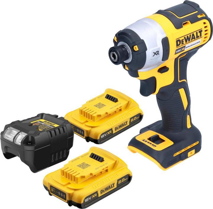 Produktbild DeWalt DCF 887 D2 Akku Schlagschrauber 18 V 205 Nm 1/4" Brushless + 2x Akku 2,0 Ah + Ladegerät (Batteriebetrieb)