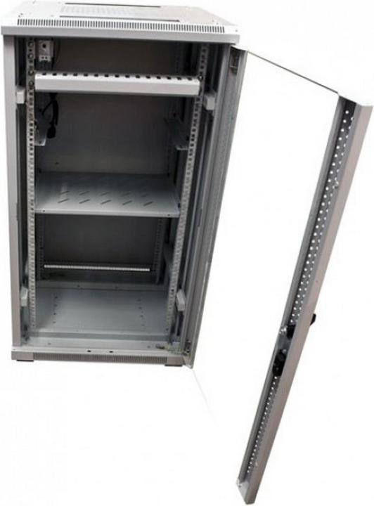 Produktbild Allnet 19 Schrank 22HE B600 / T900mm *lichtgrau* SNB-Serie Glastür (22 HE, 19 Zoll Rack)