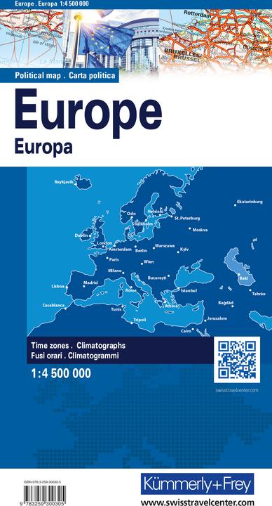 Energie-Label Kümmerly+Frey Welt- und Kontinentkarte Europakarte politisch 1:4,5 Mio