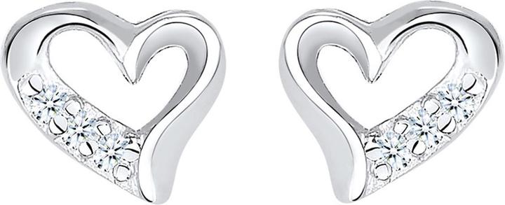 Elli DIAMONDS Ohrringe Herz Liebe Diamant (0.03 ct.) 925 Silber (Diamant, 925er Sterling Silber)