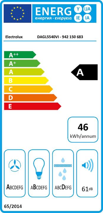 Energie-Label Electrolux Dagl5540vi (Flachschirmhaube)