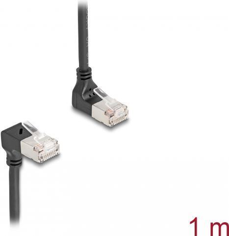 Produktbild Delock RJ45 Netzwerkkabel Cat.6A S/FTP Slim 90° oben / unten (S/FTP, CAT6a, 1 m)