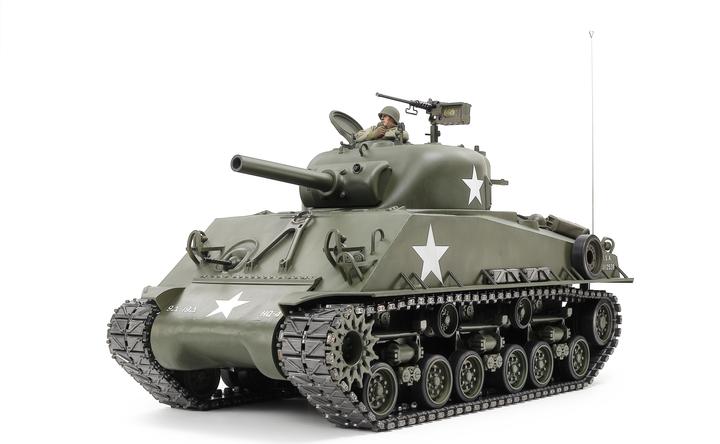 Actual product image Tamiya 1/16 RC M4 Sherman 105mm Howitzer (Mech.Steering System)