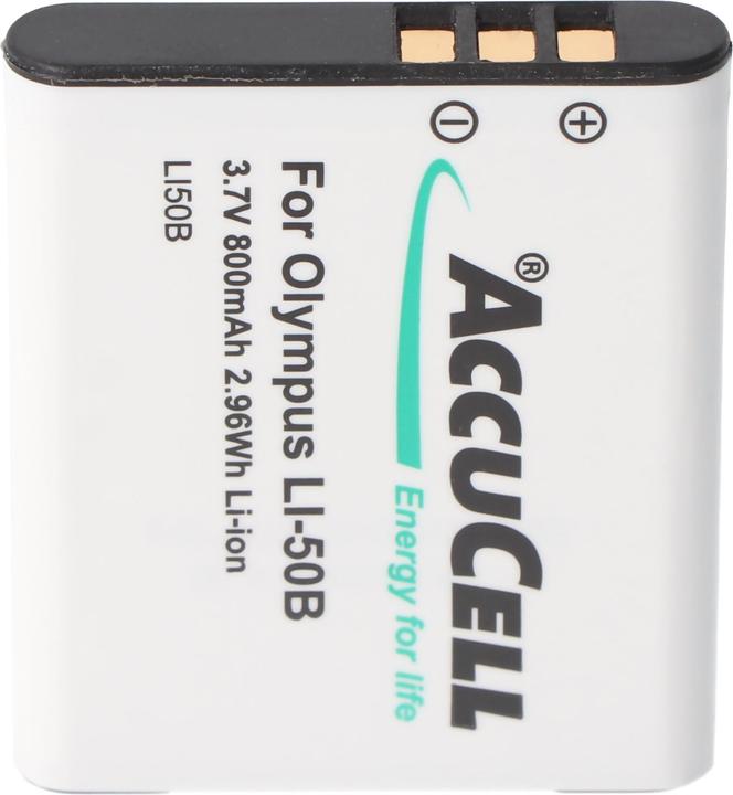 Image du produit AccuCell Batterie compatible avec Olympus LI-50B Type de batterie D-Li92, DB-100, VW-VBX090, Sony NP-150 (Batterie de l'appareil photo)