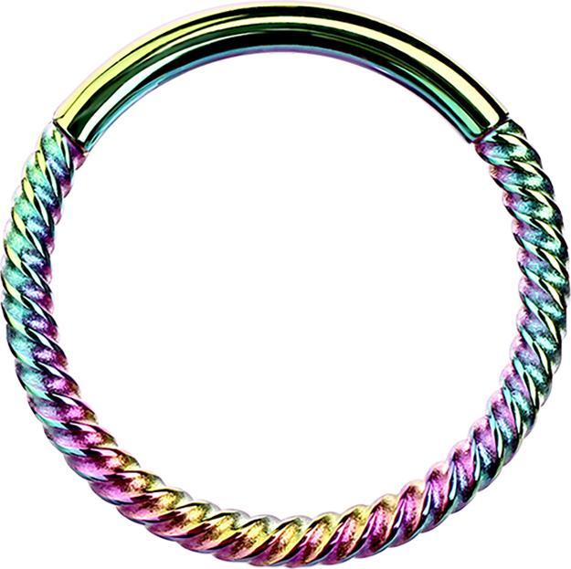 Produktbild Star Piercing Micro Segmentring klappbar geflochten farbig (Chirurgenstahl 316L)