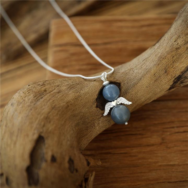 Image du produit Andreani Collier avec petit pendentif ange en véritable aventurine bleue