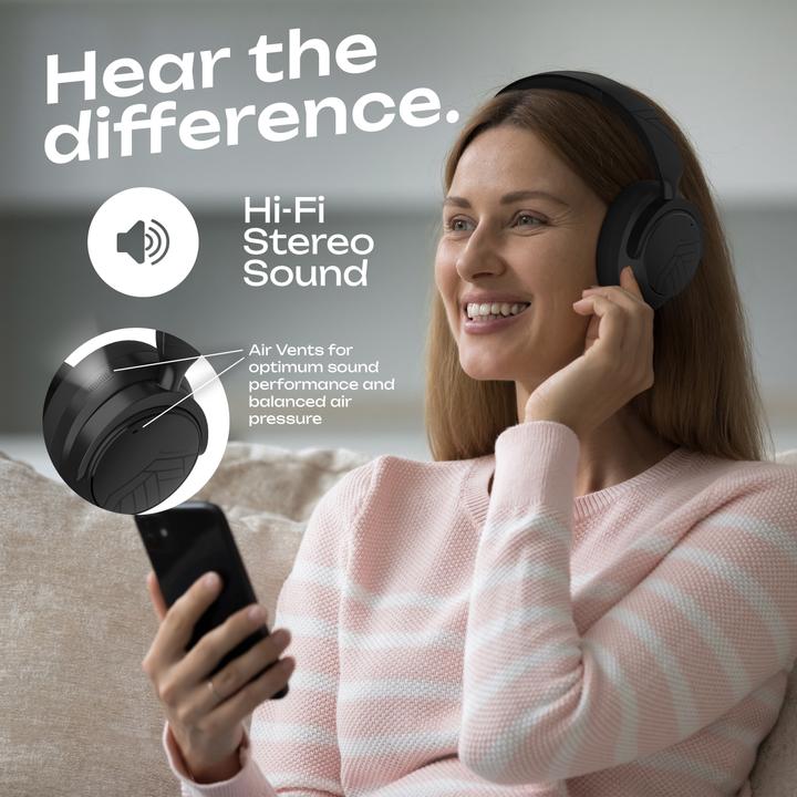 Produktbild PowerLocus MoonFly Over Ear Bluetooth-Kopfhörer mit ANC (ANC, 70 h)