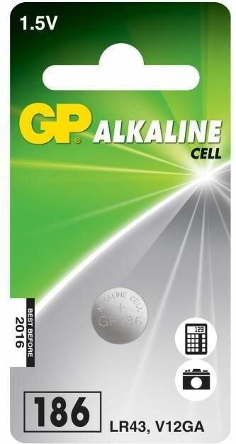Produktbild GP Batteries GP Knopfzelle Alkaline LR43 1.5V, 1 Stk (1 Stk., LR43, 70 mAh)