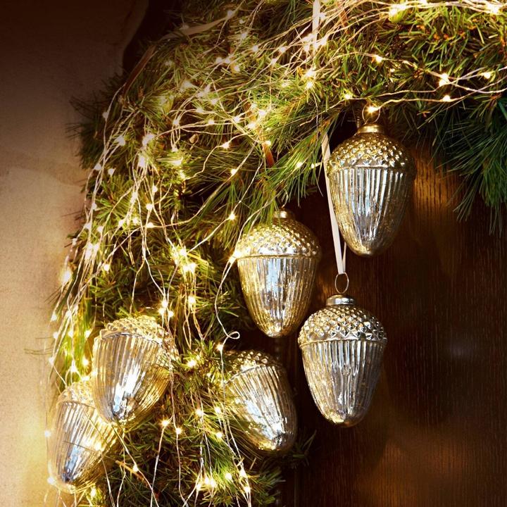 Image du produit Loberon Décorations de Noël Gland set de 6 pièces argent antique (6 -pièce)