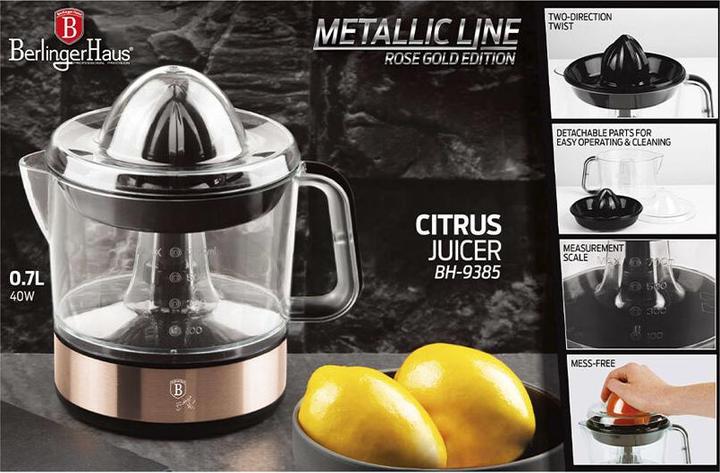 Produktbild BerlingerHaus BH9385 Zitruspresse 1.5 Liter Metallic Line Rose Gold (CH-Stecker)