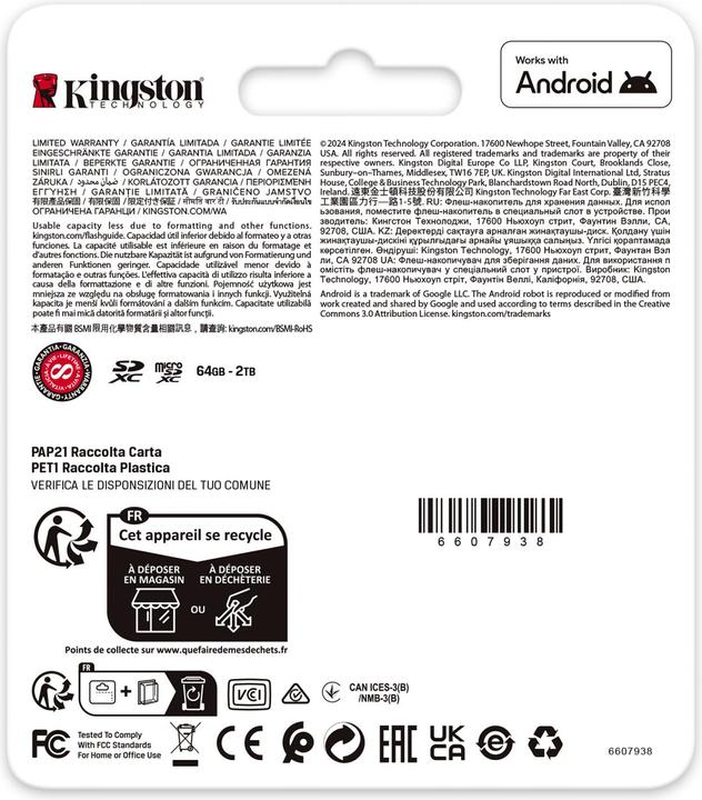 Image du produit Kingston Card Canvas Go Plus MicroSD +ADP 256GB (256 Go, microSDXC, U3, UHS-I)