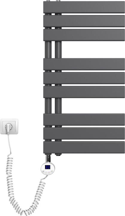 Produktbild Emke Elektrischer Handtuchwärmer mit Heizstab und Timer, Anthrazit 762x400mm 400W (400 W)
