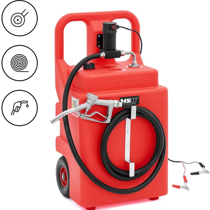 Produktbild MSW Mobile Tankstelle Tankanlage fahrbar Dieseltank Benzintank 120 l elektrisch