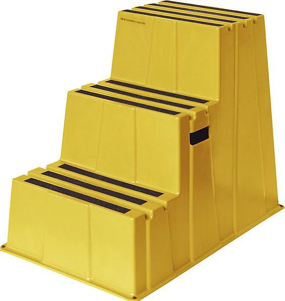 Actual product image Twinco Plastic step with non-slip step surface, max. load 150 kg, 3 steps, yellow. (Stile, 51 cm)