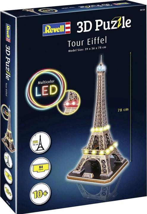 Image du produit Revell Casse-tête 3D Tour Eiffel Multicolore LED (84 pièces)