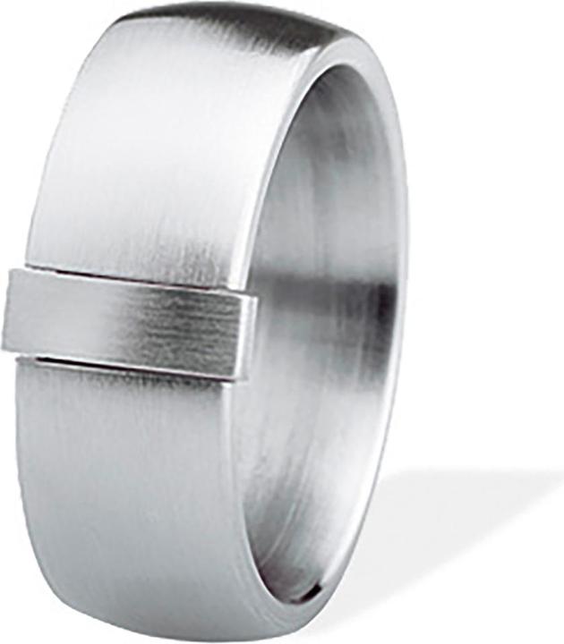 Xen Bandring mit Navette aus Edelstahl massiv
