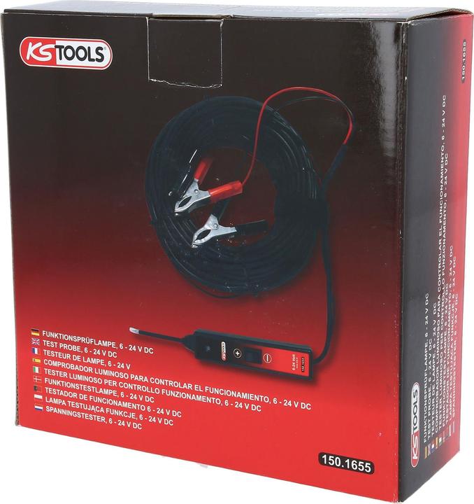 Immagine prodotto KS Tools Lampada per test funzionali, 6 - 24 V DC, lunghezza del cavo 25 m