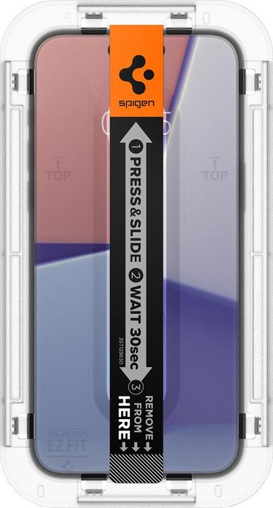 Actual product image Spigen Glass.TR iPhone 15 6.1" "EZ FIT" clear szkło hartowane AGL06907 (1 Piece, Apple iPhone 15)