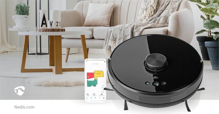 Immagine prodotto Nedis WIFIVCL001CBK- Robotický Vysavač | Laserová navigace | Wi-Fi | Kapacita Sběrné Nádrže: 0,6 l (Robot aspirapolvere)