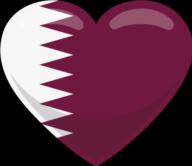 Actual product image Bügelbilder Bügelbild Qatar Flagge herzform