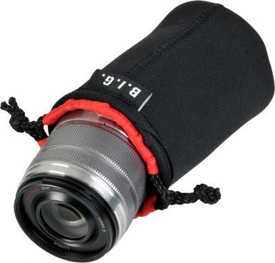 B.I.G. PS7 Black, Red Neoprene Pouch case (Lens bag)