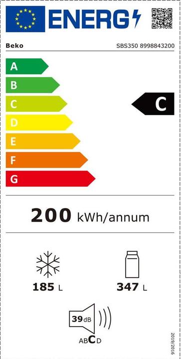 Etichetta energetica Beko Side by Side SBS350 (532 l)