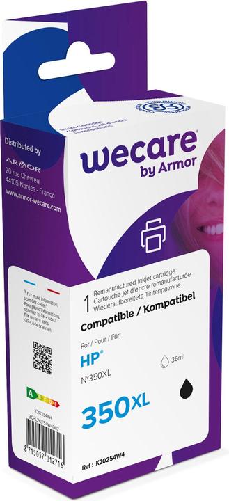 Actual product image Wecare Ink 350XL rebuilt black CB336EE for HP OfficeJet J 578 36ml (FC)