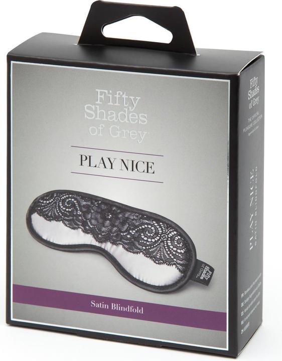 Actual product image Fifty Shades of Grey Play Nice Satin & Lace Blindfold - Black