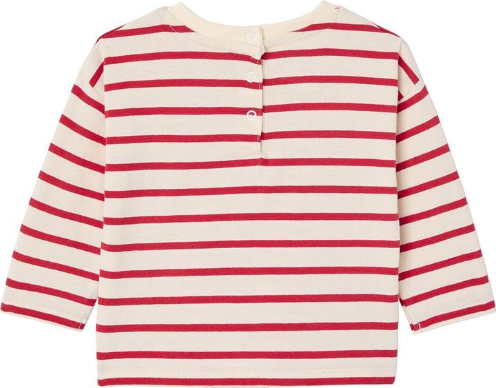 Actual product image Vertbaudet Bio-Kollektion: Gestreiftes Baby Shirt mit Druckknöpfen hinten (62)