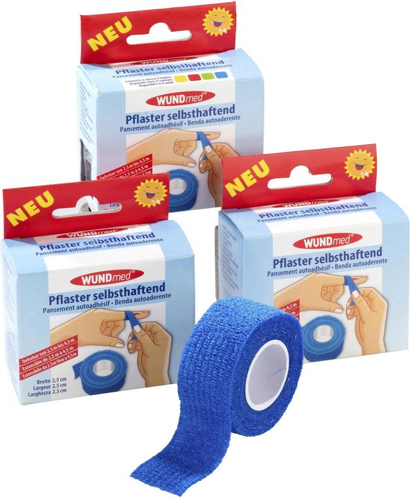 Actual product image Wundmed Plaster, self-adhesive, set of 3, blue (1 x)